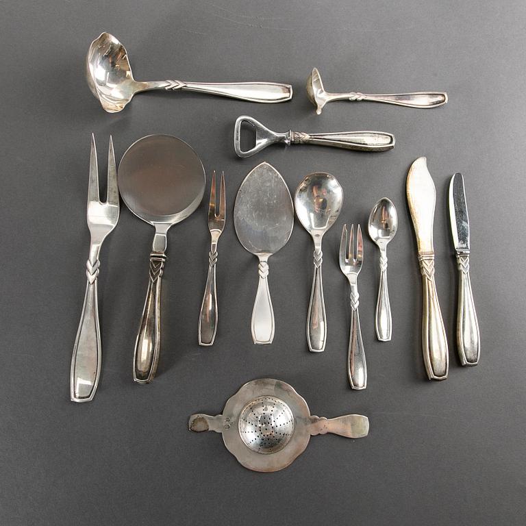 HORSENS SÖLVVARUFABRIK, 110 pcs, cutlery, silver, Denmark, mid 20th century.