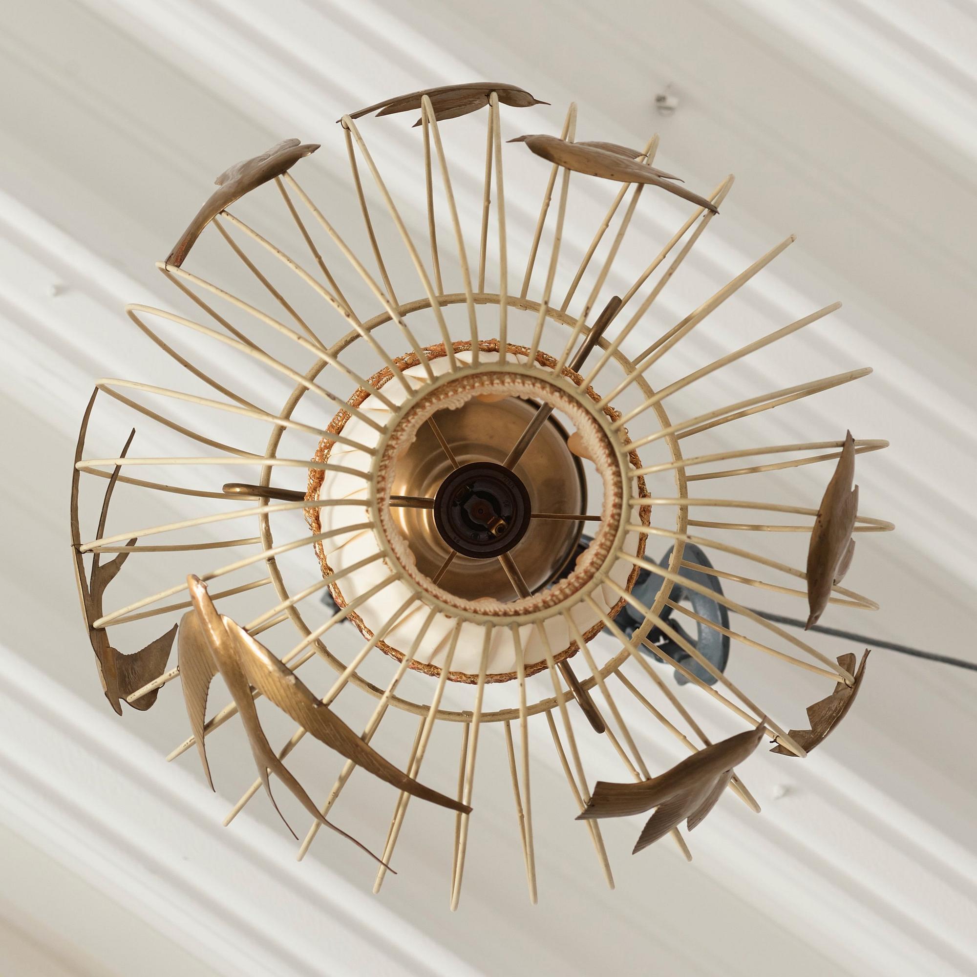 Hans Bergström, a ceiling lamp, model "3", ateljé Lyktan, Sweden 1940-50s.