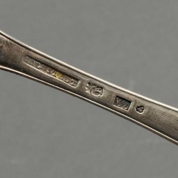 A set of 12 Swedish 19th century silver spoons mark of J Malmstedt Gothenburg 1804, weight ca 780gr.