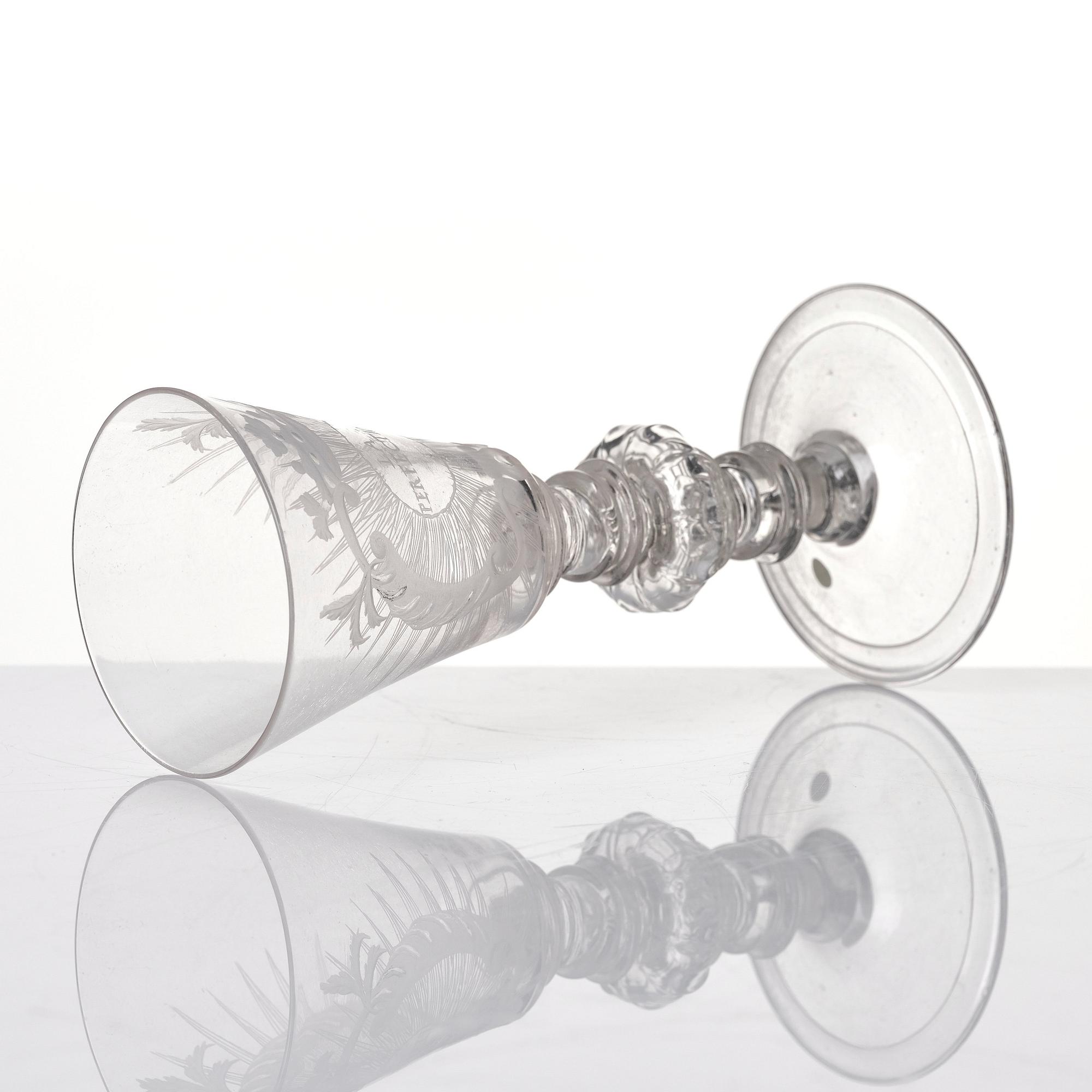 A Swedish Glass goblet, Kungsholms glasbruk, 1700-tal.