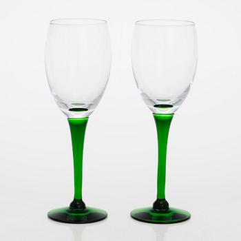 Saara Hopea, a set of 12 'Traviata' wine glasses, Nuutajärvi Notsjö.