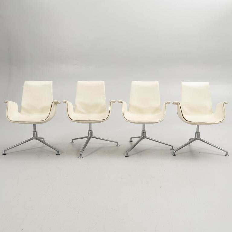 Preben Fabricius & Jørgen Kastholm, Stolar, 4 st, ”Tulip 6727”, Walter Knoll, 1900-tal.