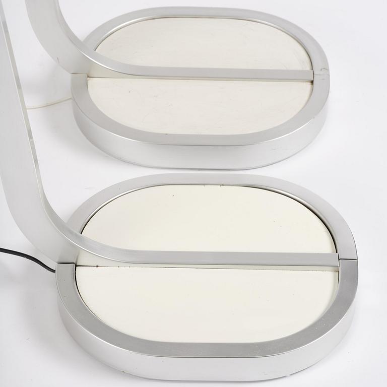 Jan Ekselius, a pair of "Accent" floor lamps, Orrefors, 1970s.