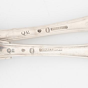 Ten silver spoons, Sweden, second half of the 18th century.