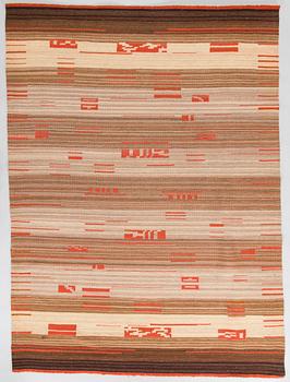 Margareta Ahlstedt-Willandt, karvalankamatto, Aaltosen Mattokutomo, Kiikka 1930-luku.Noin 210 x 155 cm.