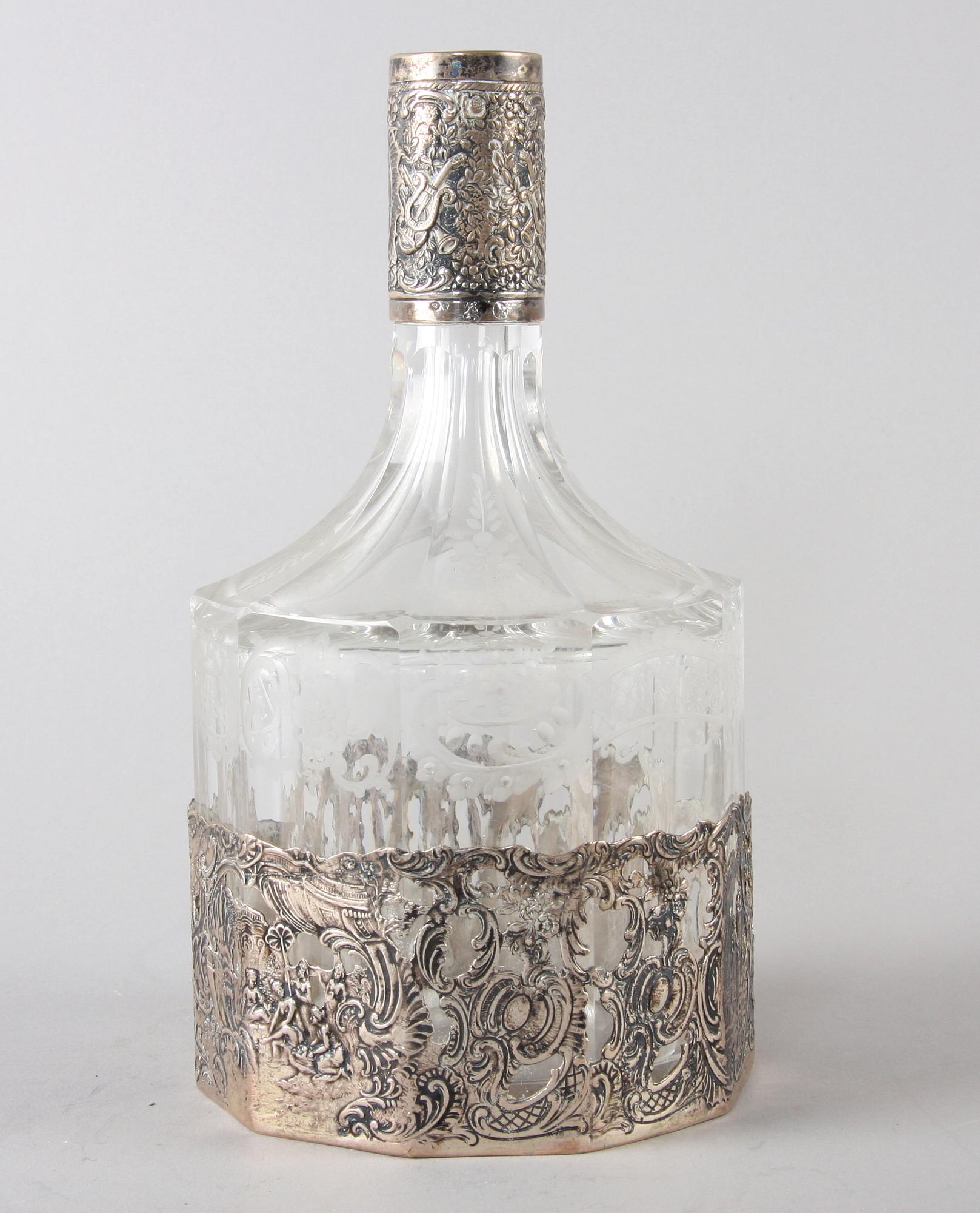 KARAFF, glas, med silvermontering.