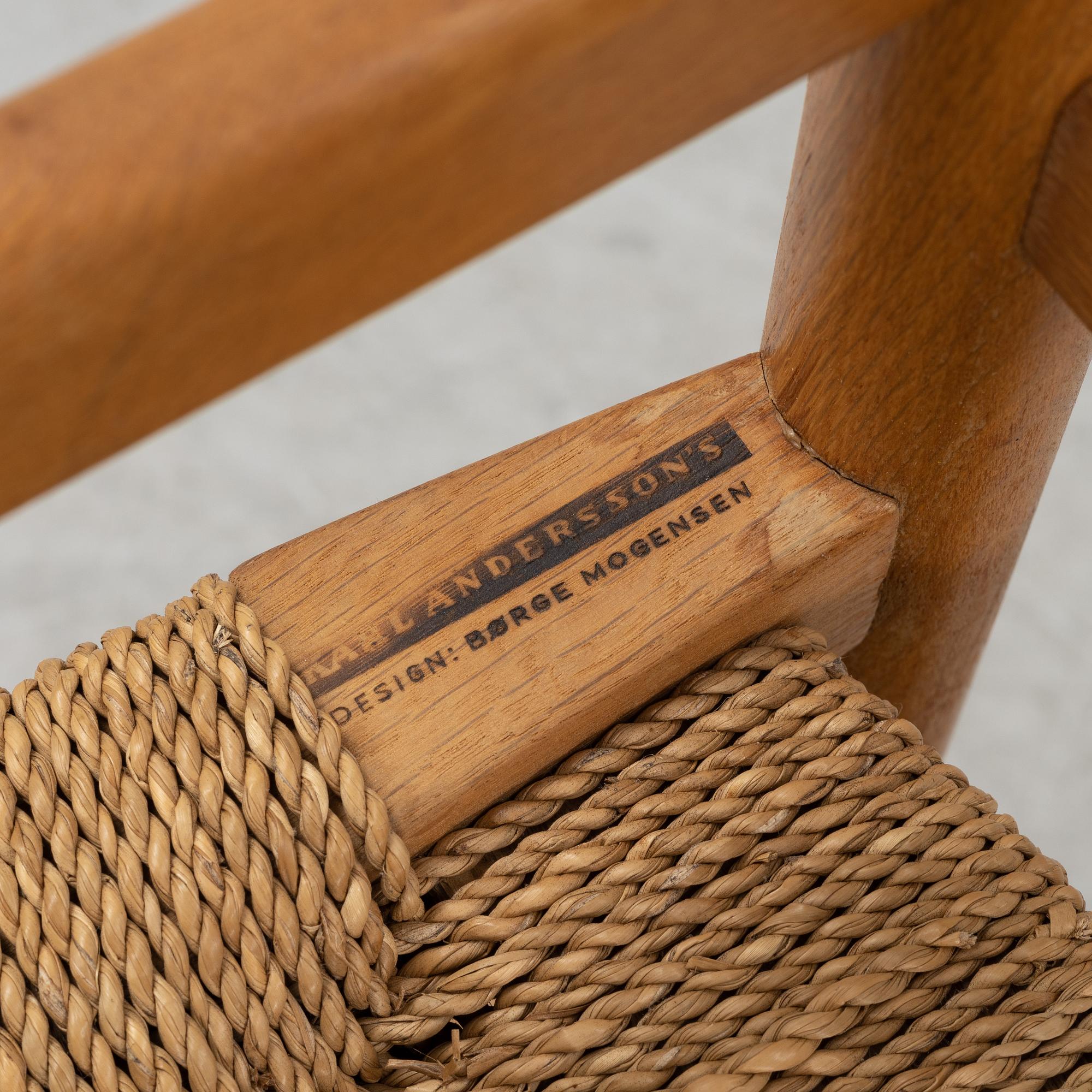 Børge Mogensen, an 'Öresund' dining table and six chairs, second half of the 20th Century.