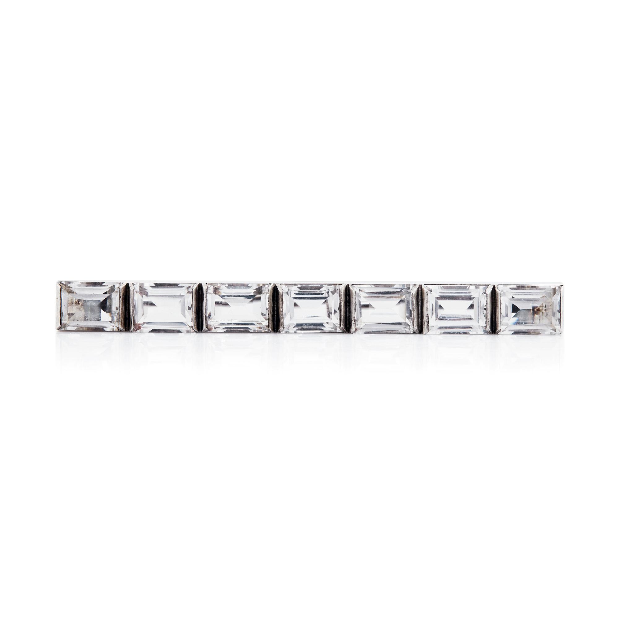 Wiwen Nilsson, brosch sterlingsilver och bergkristall, Lund 1947.
