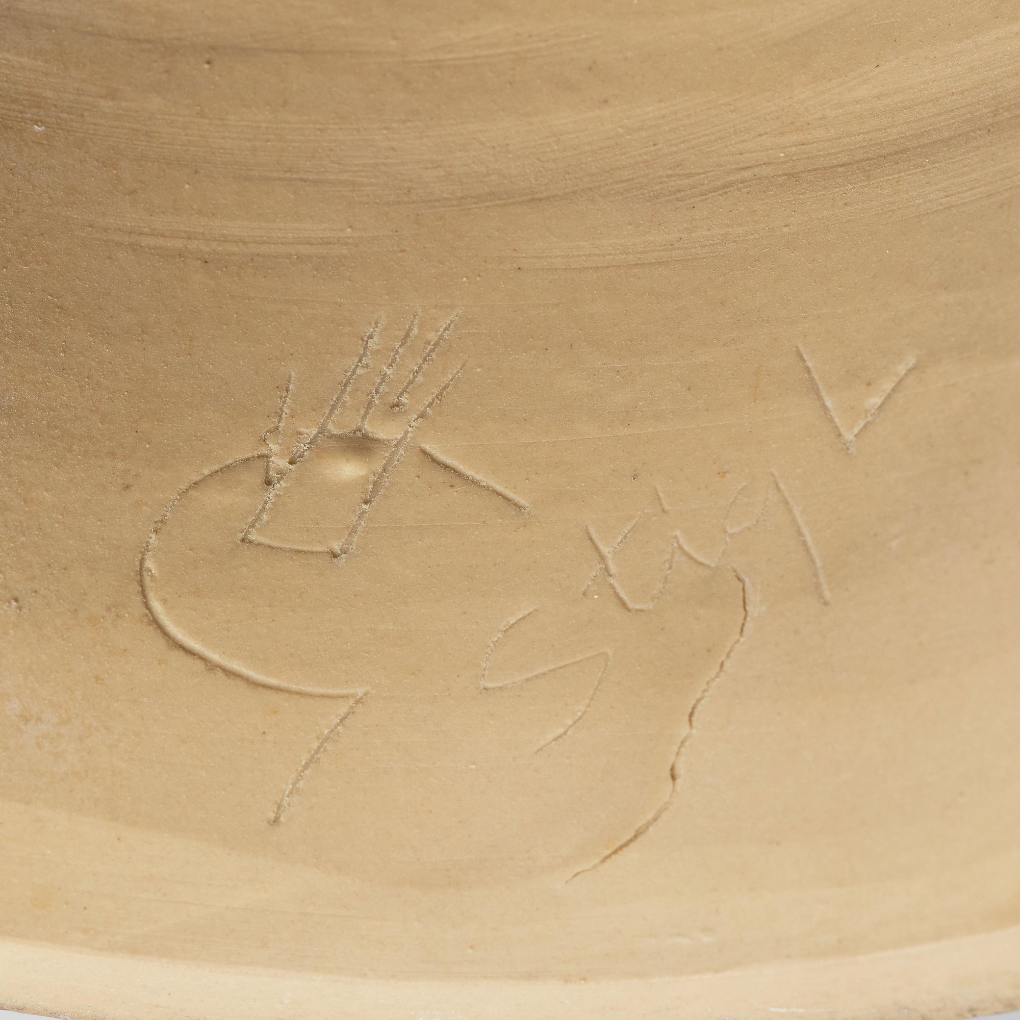 Stig Lindberg, a stoneware table/ floor lamp, Gustavsberg studio, Sweden 1961.