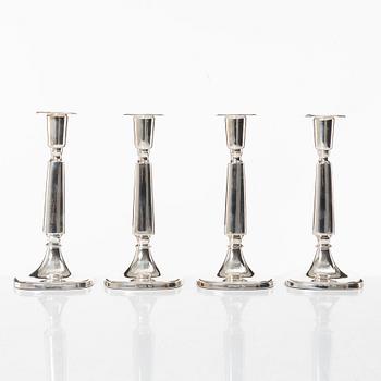 Tore Eldh, candlesticks, 4 pcs, silver K&EC, 1967, Ceson, Gothenburg 1995.