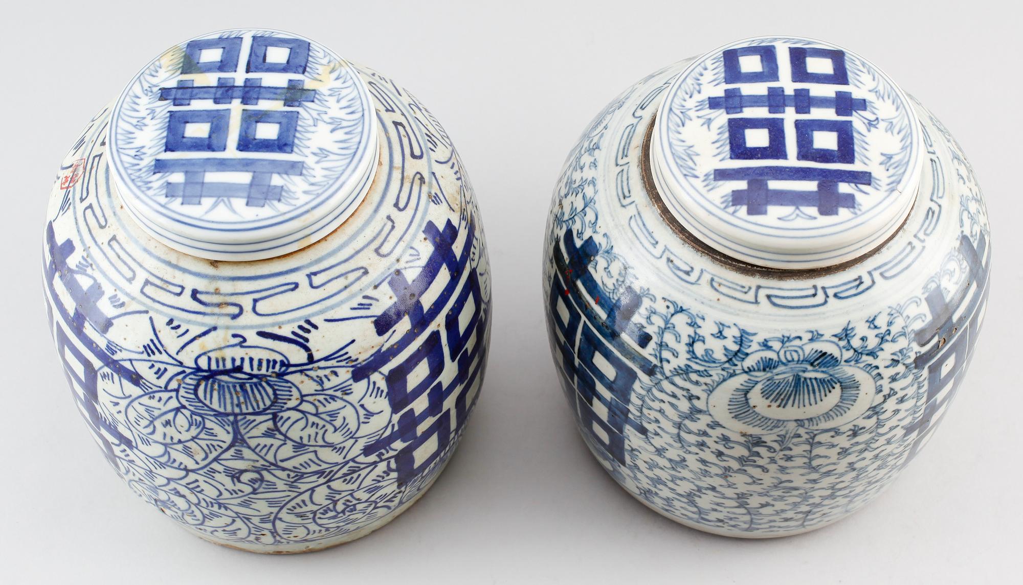 BOJANER, 2 st, porslin, Kina, 1800-/1900-tal.