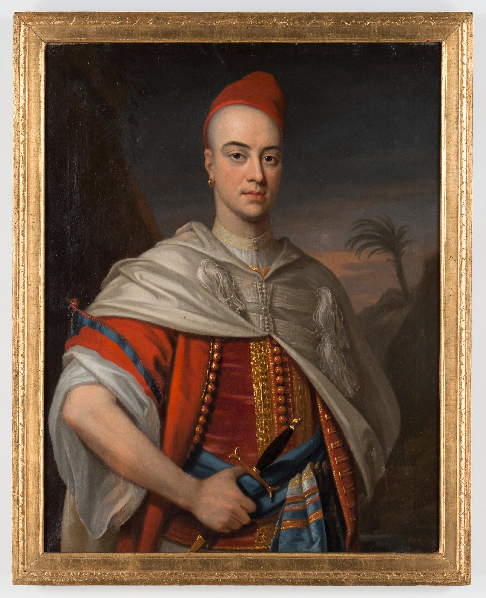 Portrait young nobleman in an oriental costume.