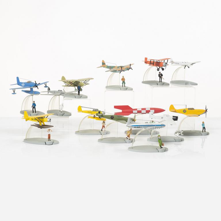 Tintin, collectible figures, 13 pieces, the airplane collection, 2013-2015, Hergé Moulinsart 2013-2015.