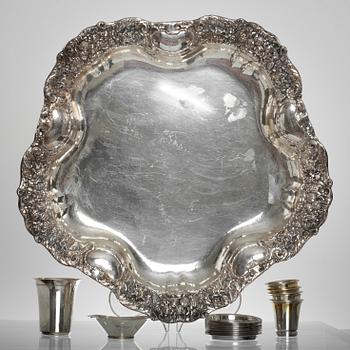 PARTI SILVER, 17 delar, bl a C G Hallberg. Vikt c:a 410 g.