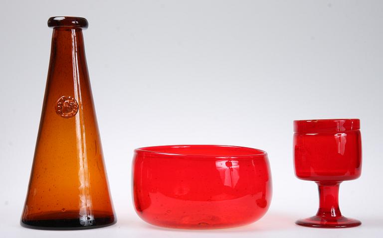 PARTI GLAS, 10 delar, Erik Höglund, Boda Glasbruk.