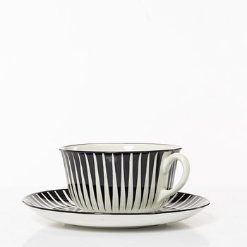 Eugen Trost, stor tekopp med fat, "Zebra", Upsala-Ekeby Gefle.