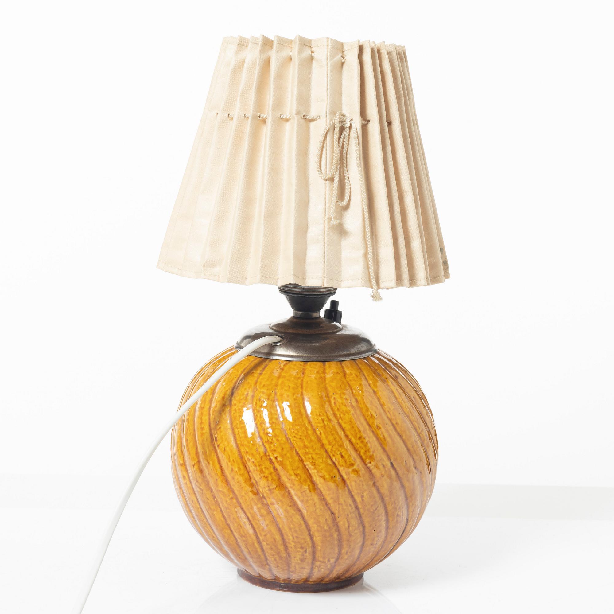 Gunnar Nylund, bordslampa, bordslampa, chamotterat stengods, Rörstrand.