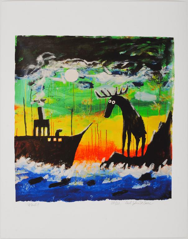 Carl Johan De Geer, färglitografi, signerad 20/20.