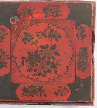 Altarbord, röd lack. Qingdynastin.