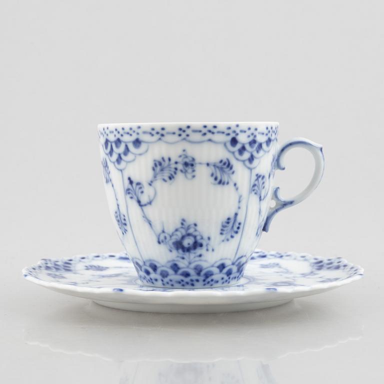 Royal Copenhagen, a 49-piece "Blue Fluted" porcelain service, half and full lace, Denmark.
