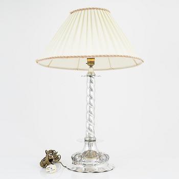 A Swedish silver table lamp, mark of CG Hallberg, Stockholm 1922.