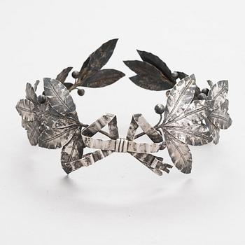A 1930s silver laurel wreath, maker's mark of J.A.Tarkiainen, Vyborg.