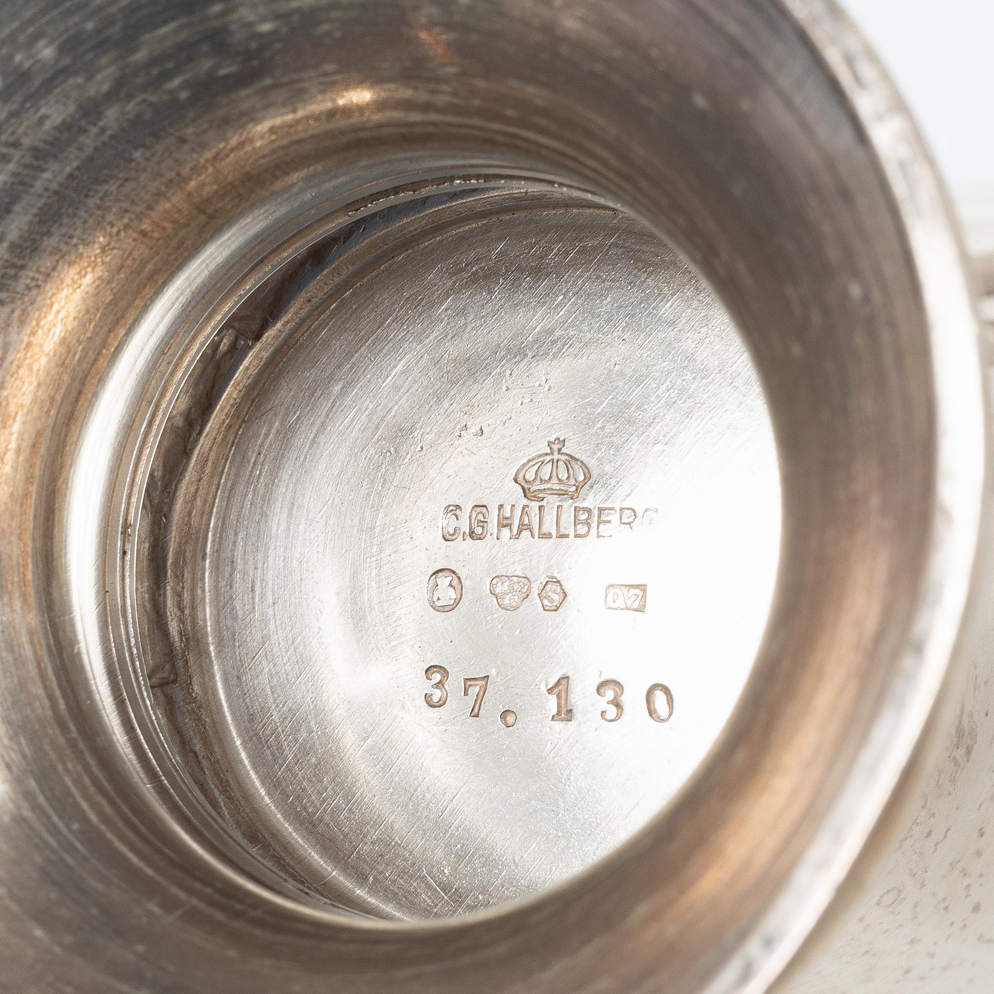 Cup, 7 pcs, silver, including CG Hallberg, Stockholm 1918.