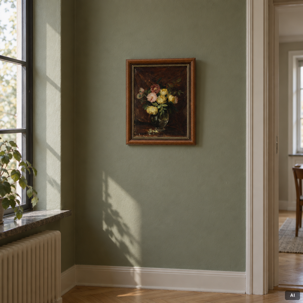 Okänd konstnär, 1800-tal, Stilleben med rosor.