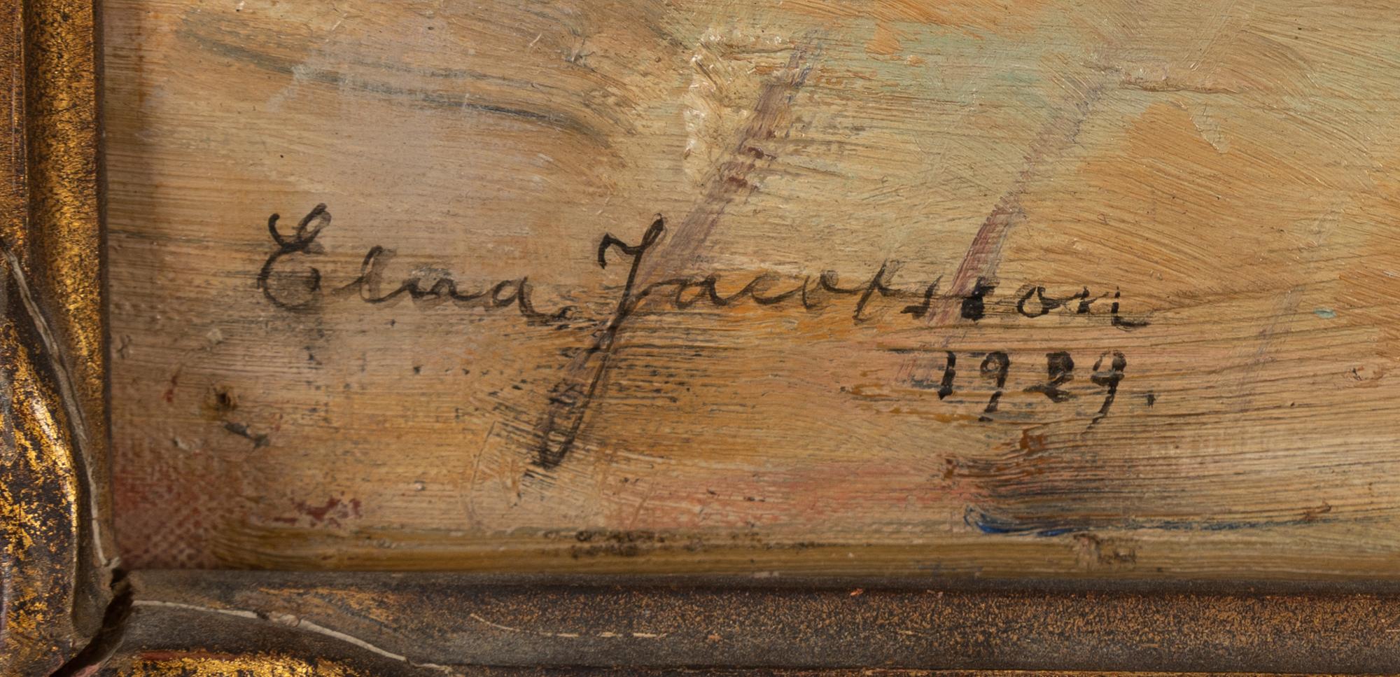 Elna Jacobsson, oil on panel, signed and dated 1929.