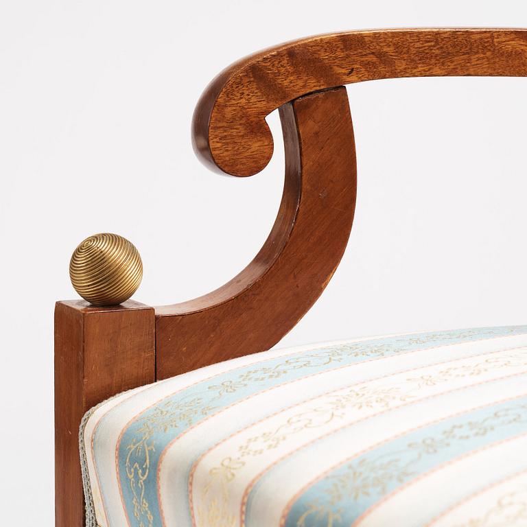 A pair of Swedish Empire armchairs, Stockholm, 1820s.
