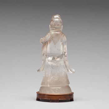 A rock chrystal figure of Shoulau, late Qing dynasty.