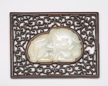 A Chinese nephrite placque, Kina, 1900-tal.