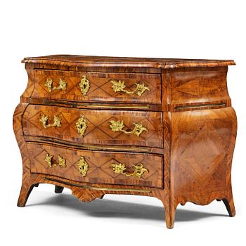 16. A Swedish parquetry rococo commode, Stockholm, later part 18th century.