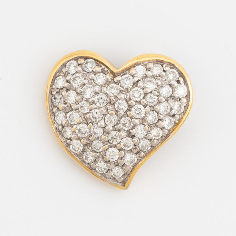 Brilliant cut heart shaped diamond pendant.