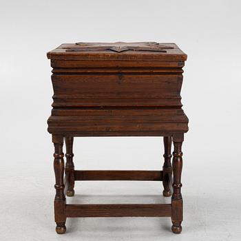 A Baroque chest on later stand, 17th/18th Century.