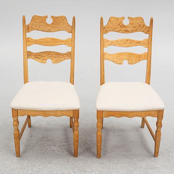 Henning Kjærnulf, attributed to. A set of eight chairs, Denmark, second half of the 20th Century.