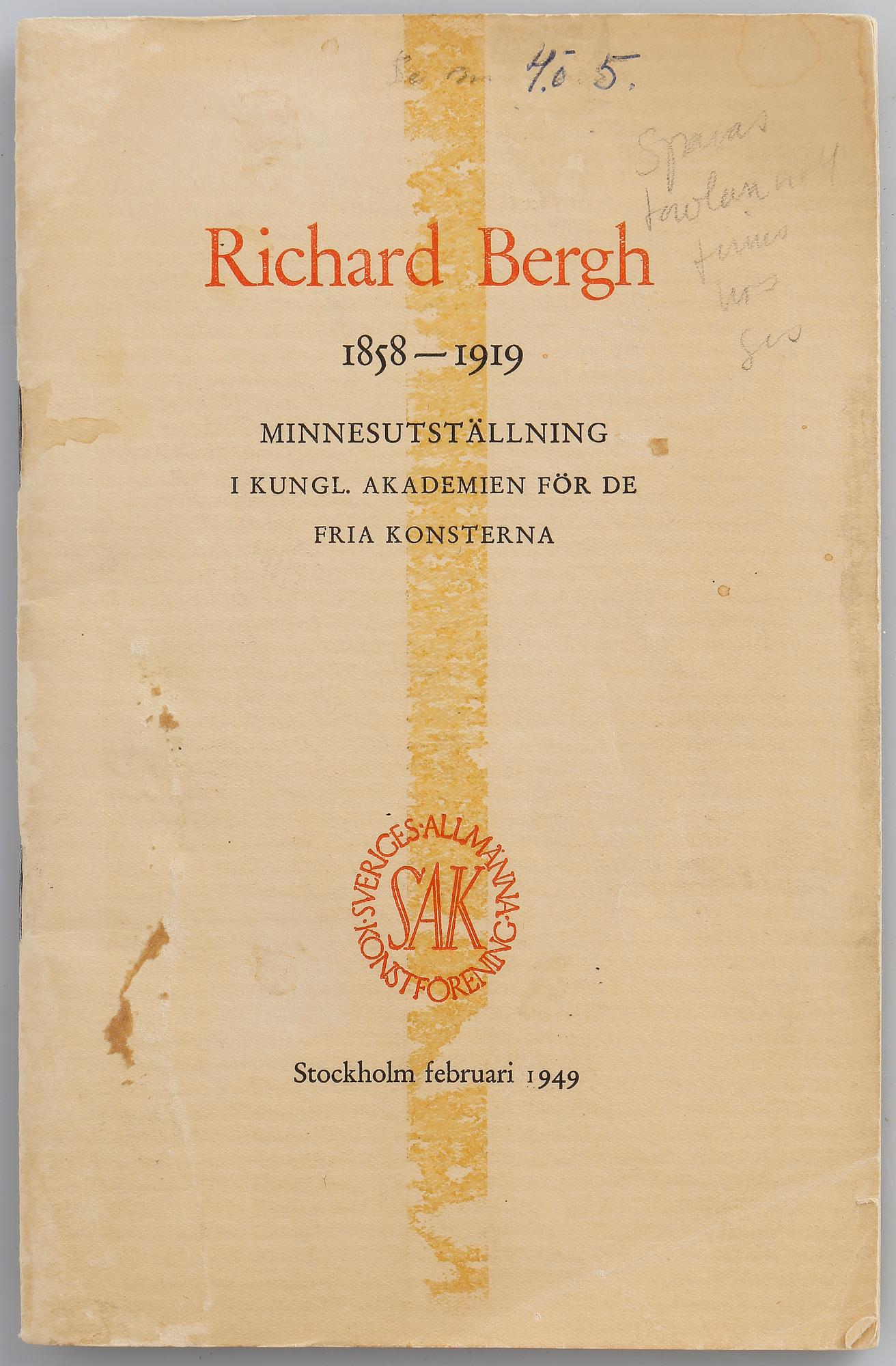 RICHARD BERGH, olja på pannå, signerad.
