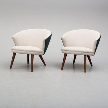 A pair of easy chairs by Bent Möller Jepsen, Simo, denmark, 1950s.