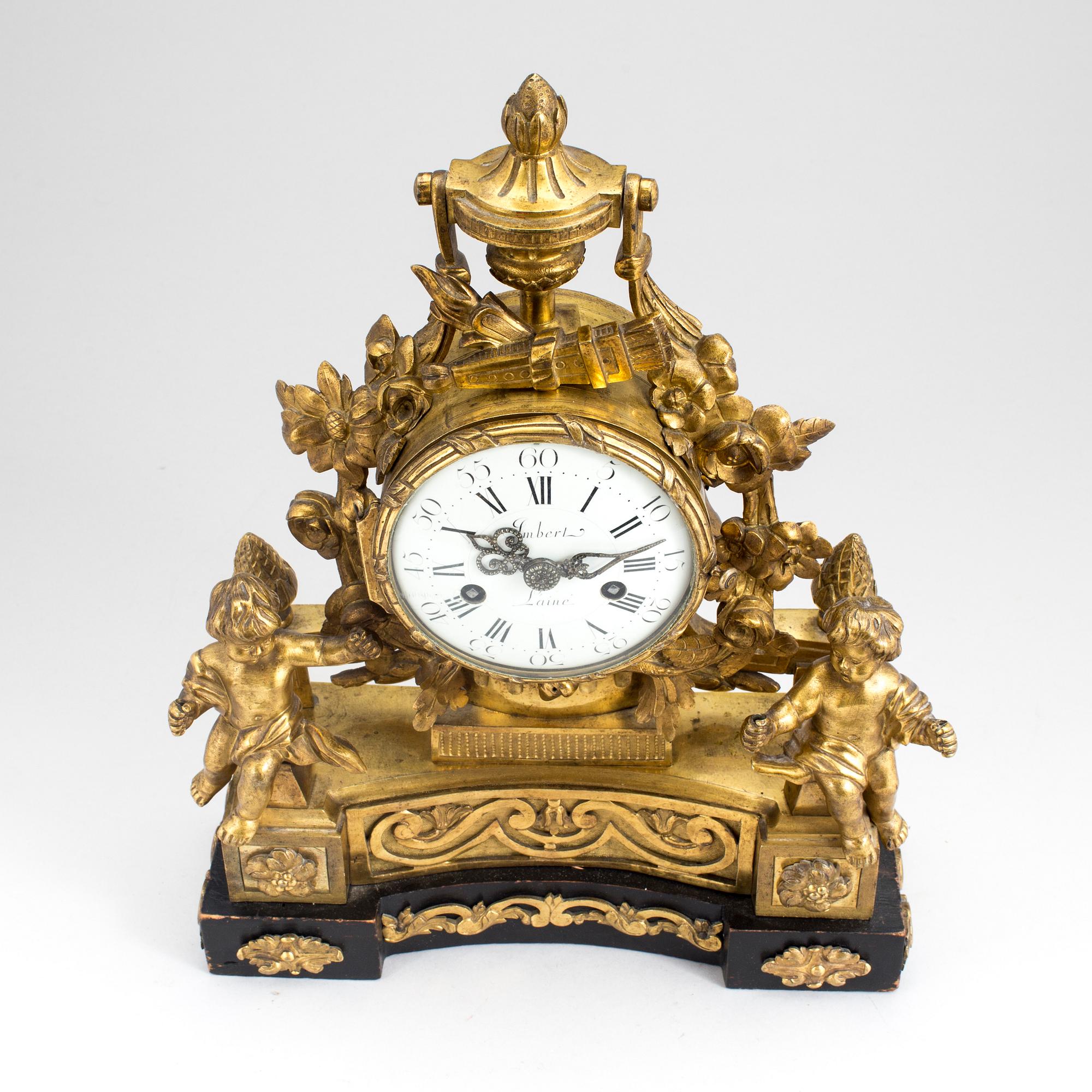 BORDSPENDYL, brons, Imbert Laine, Louis XVI, Frankrike, 1700-talets slut.