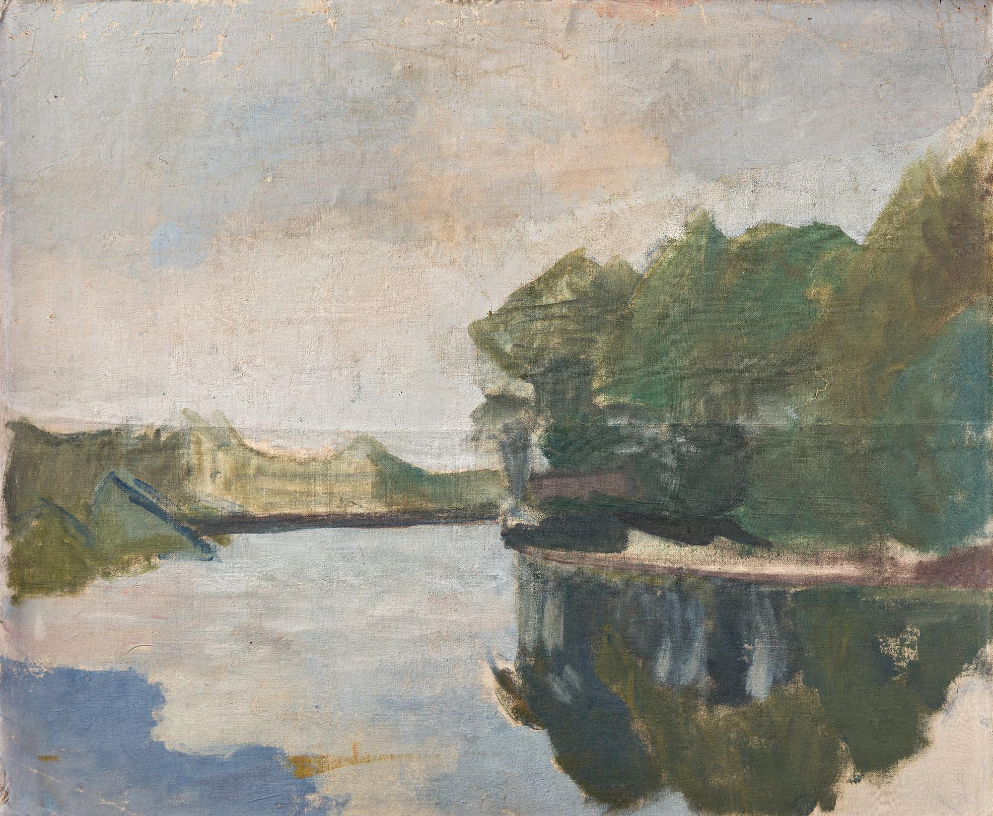 Ivan Aguéli, "Från stranden av Loire, motiv från Azay-le-Rideau" (From the banks of the river Loire, scene from Azay-le-Rideau).