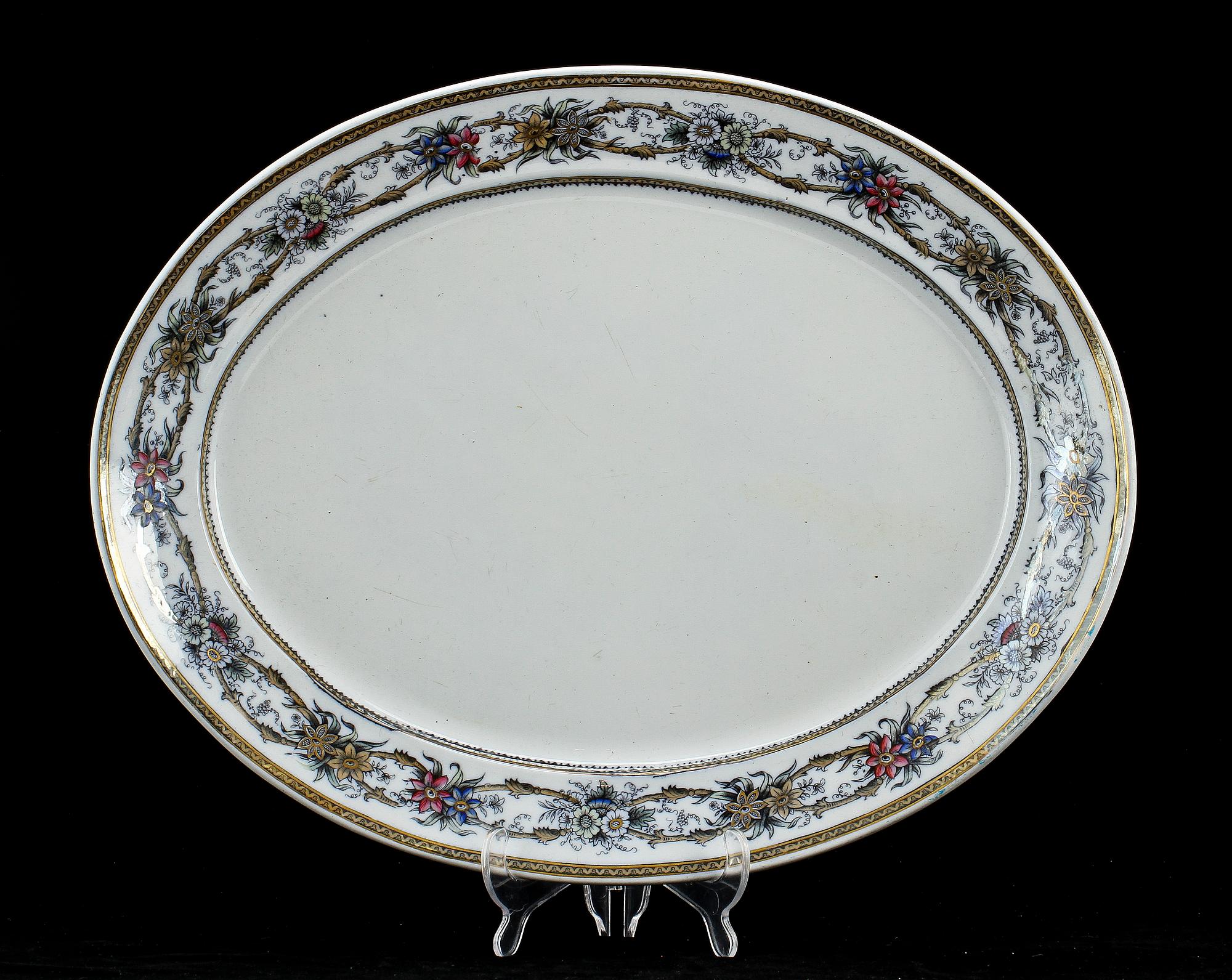 SERVISDELAR, 65 st, flintgods, "Iris", Rörstrand, 1872-1910.