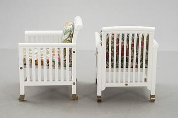 FÅTÖLJER, ett par, Kersti Hörlin-Holmqvist, "Eden collection", sent 1900-tal.