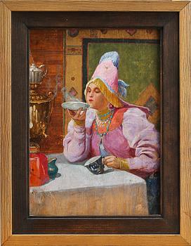 KONSTANTIN EGOROVICH MAKOWSKI, efter, olja på pannå.