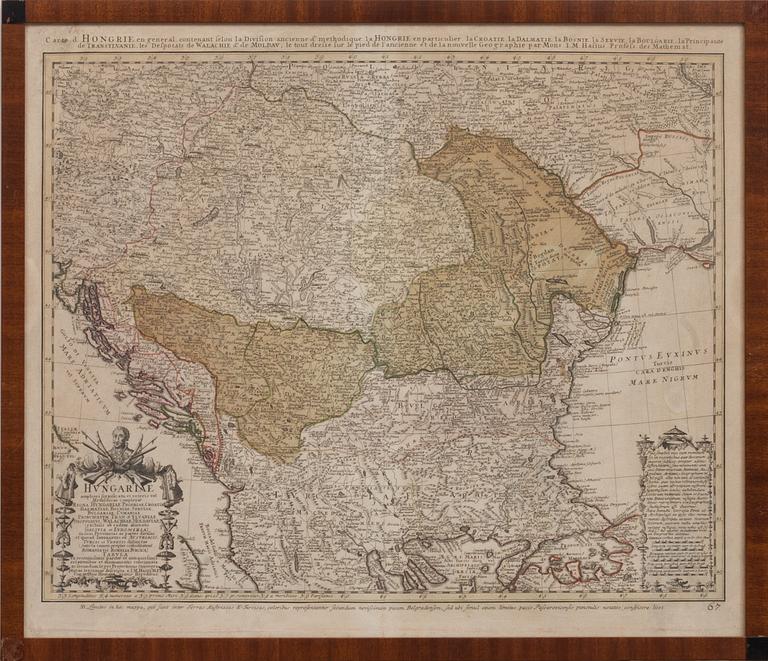 KARTA, "Carte d' Hongire en general ..."1700-tal.