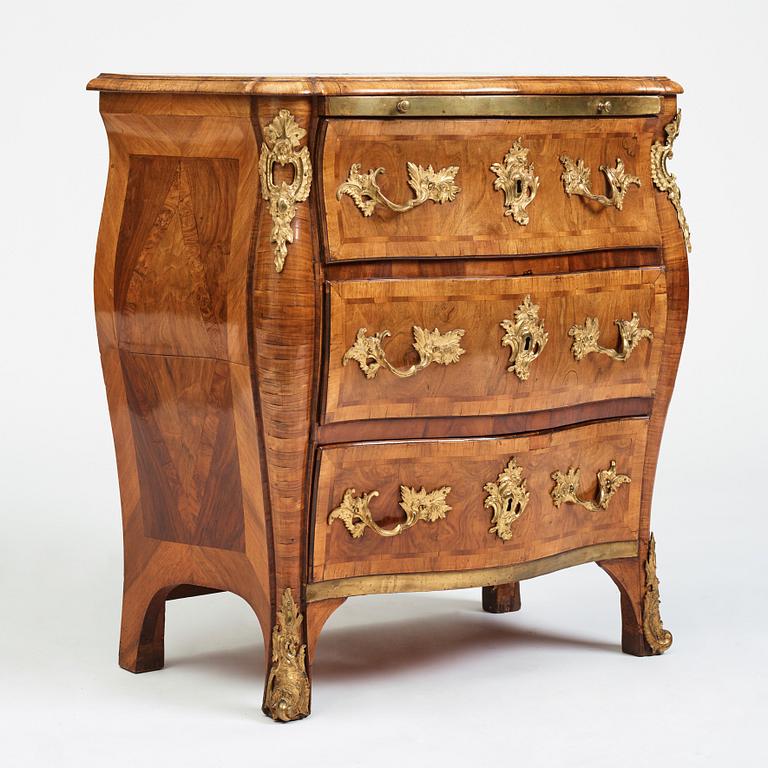 A Swedish Rococo 18th century commode by Christian Linning, master 1744.