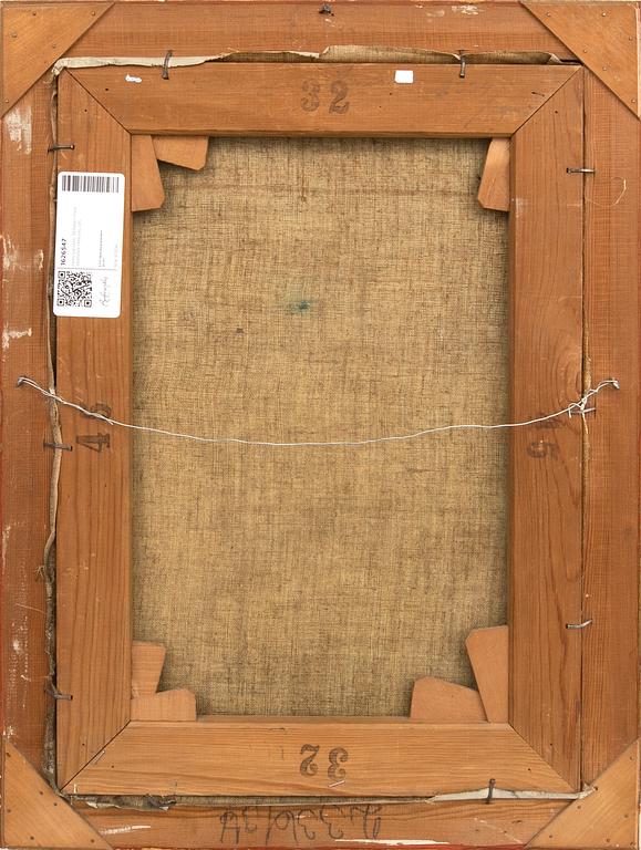 Hans Larsson, Stilleben med blommor i blå vas.