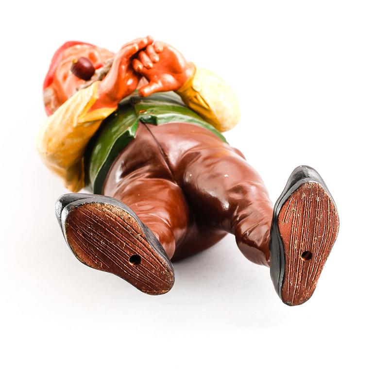 Gnome probably Germany mid-20th century painted terracotta.