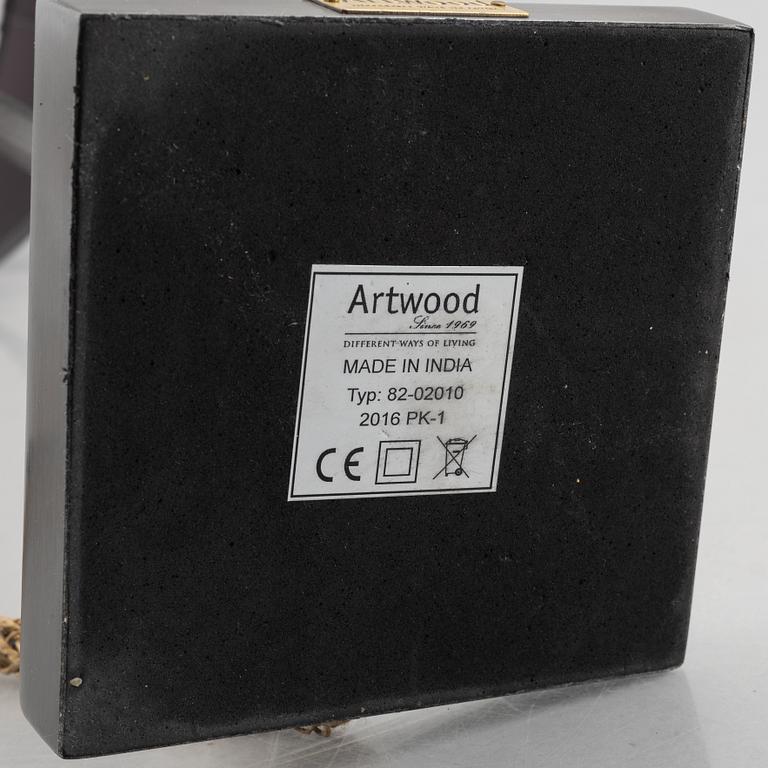 A pair of "Pewter" table lamps with different lampshades from Artwood.