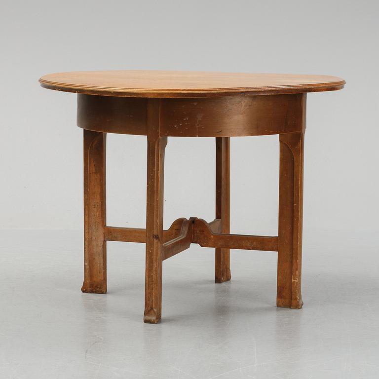 Nordiska Kompaniet, a birch Art Nouveau table, 1906.
