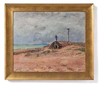 Carl Fredrik Hill, "Jordkällare med figur, Luc-sur-Mer".